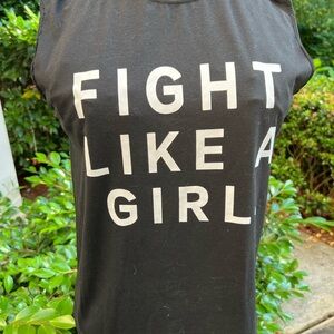 Black Sleeveless Tee - Fight Like a Girl